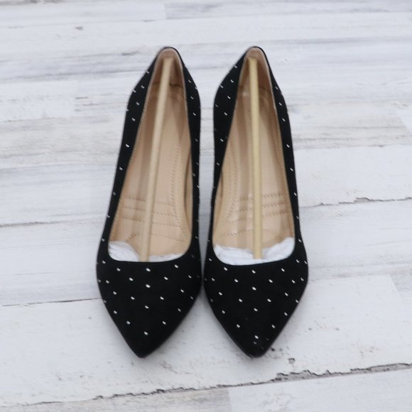 Adrienne Vittadini Studded Stiletto Pump Black Silver - Picture 6 of 9